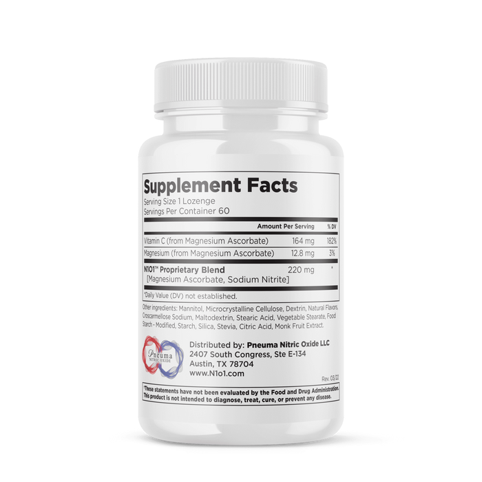 N1O1 Nitric Oxide Lozenges, 60 Lozenges (30 day supply)