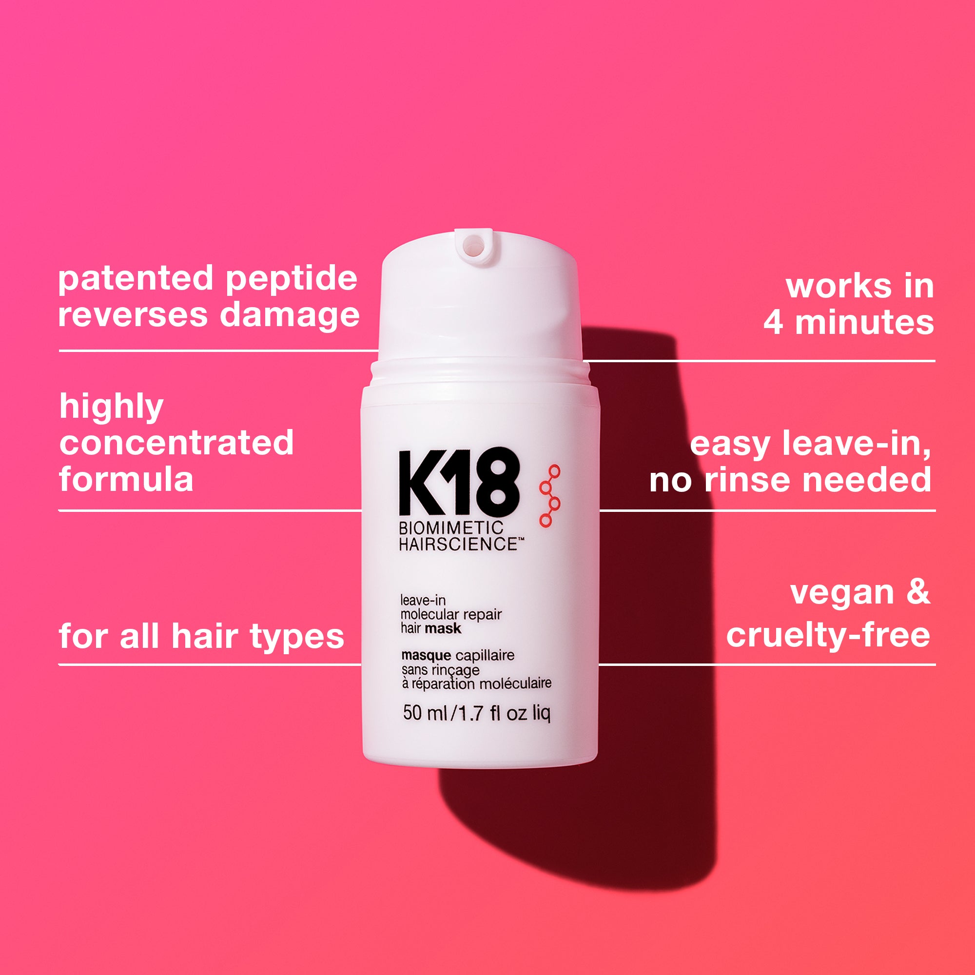 K18 PEPTIDE Hair Repair Leave-In Masque